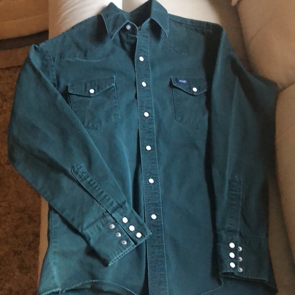 Wrangler Green snap Button-Up Shirt - Picture 9 of 10